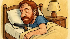 Vic: Chuck Norris spava s jastukom ispod pištolja