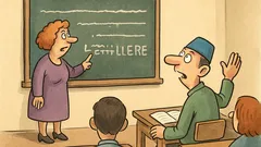 Vic: Objašnjava učiteljica engleskog na ploči kako