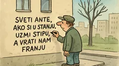 Vic: Na zgradi u Zagrebu osvanuo grafit