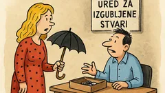 Vic: Plavuša traži kišobran u uredu